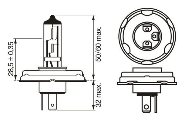 BOSCH 1987302021 Spotlight Bulb Fits Fiat Lada Peugeot Renault Suzuki Toyota