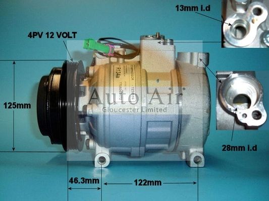 AUTO AIR 14-1173P Air Compressor A/C Air Conditioning Fits Audi Skoda VW