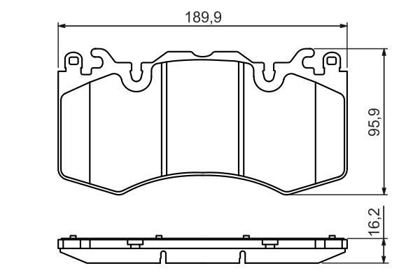 BOSCH 0986494440 Brake Pad Set For Disc Front 16.6mm Thickness Fits Land Rover
