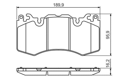 BOSCH 0986494440 Brake Pad Set For Disc Front 16.6mm Thickness Fits Land Rover