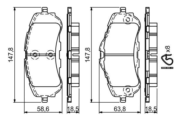 BOSCH 0986494714 Brake Pad Set For Disc Brake Front Fits Citroën Opel Peugeot