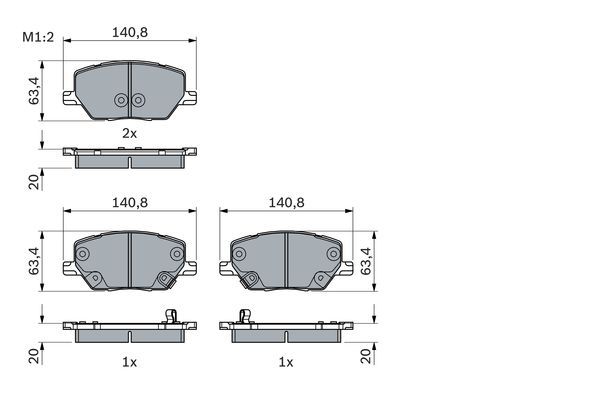 BOSCH 0986494941 Brake Pad Set For Disc Brake Front Fits Jeep Compass Renegade