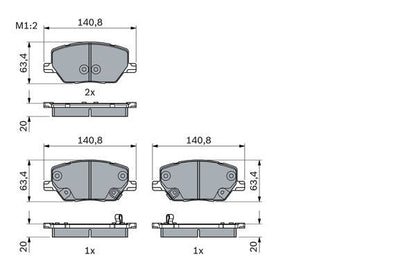BOSCH 0986494941 Brake Pad Set For Disc Brake Front Fits Jeep Compass Renegade