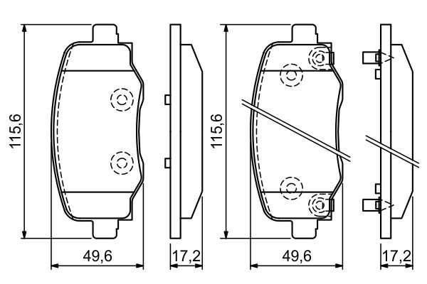 BOSCH 0986494930 Brake Pad Set For Disc Brake Rear Fits Fiat 500X Jeep Renegade
