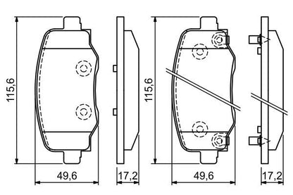 BOSCH 0986494930 Brake Pad Set For Disc Brake Rear Fits Fiat 500X Jeep Renegade