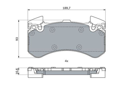 BOSCH 0986494991 Brake Pad Set For Disc Brake Front Fits A7 A8 Bentley Mulsanne