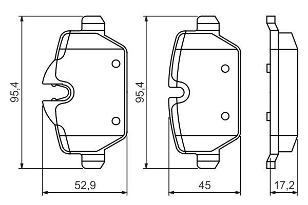 BOSCH 0986494461 Brake Pad Set For Disc Rear 17.2mm Thickness Fits Mini Paceman