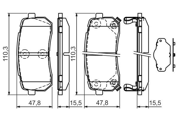 BOSCH 0986494327 Brake Pad Set For Disc Brake Rear Fits iLoad ix55 Kia Sedona