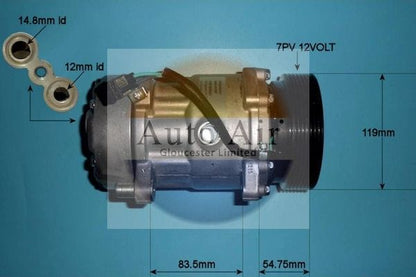 AUTO AIR 14-1102P Air Compressor A/C Air Con Air Conditioning Fits Ford VW