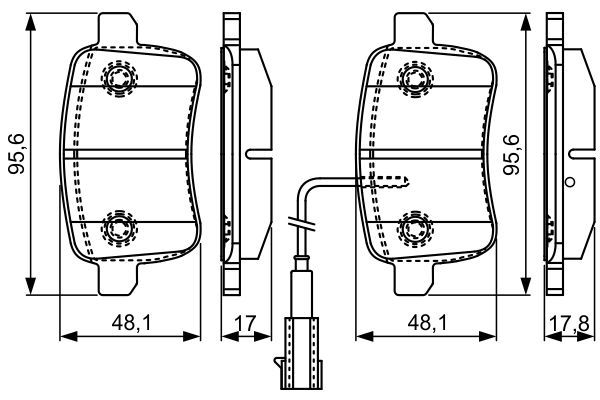 BOSCH 0986495305 Brake Pad Set For Disc Brake Rear Fits Alfa Romeo Giulietta