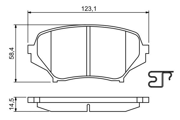 BOSCH 0986494188 Brake Pad Set For Disc Brake 14.5mm Thickness Fits MAZDA