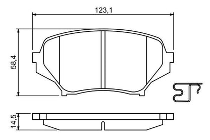 BOSCH 0986494188 Brake Pad Set For Disc Brake 14.5mm Thickness Fits MAZDA