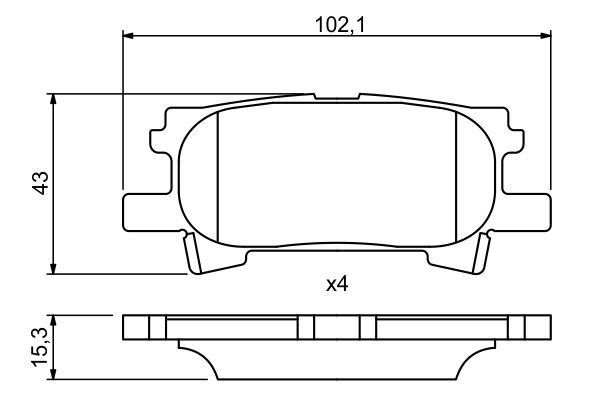 BOSCH 0986494224 Brake Pad Set For Disc Brake Rear Fits Lexus RX Toyota Harrier