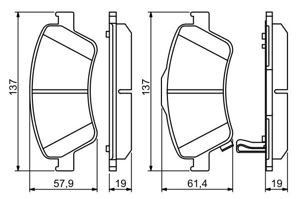 BOSCH 0986494260 Brake Pad Set For Disc Brake Front Fits Toyota Auris Corolla