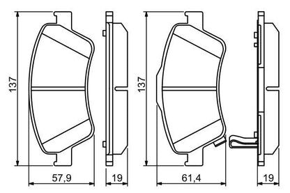 BOSCH 0986494260 Brake Pad Set For Disc Brake Front Fits Toyota Auris Corolla