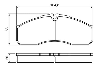 BOSCH 0986494266 Brake Pad Set For Disc Brake Front Fits Iveco Mercedes-Benz