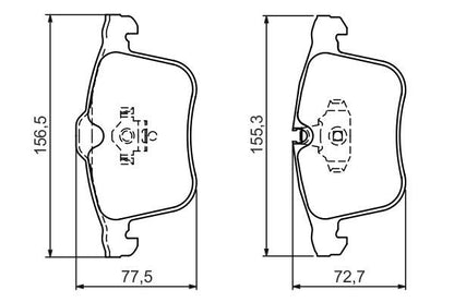BOSCH 0986494280 Brake Pad Set For Disc Brake Front Fits Opel Saab Vauxhall
