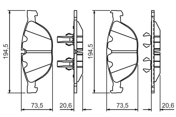 BOSCH 0986494349 Brake Pad Set For Disc Brake Front Fits Alpina BMW Rolls-Royce