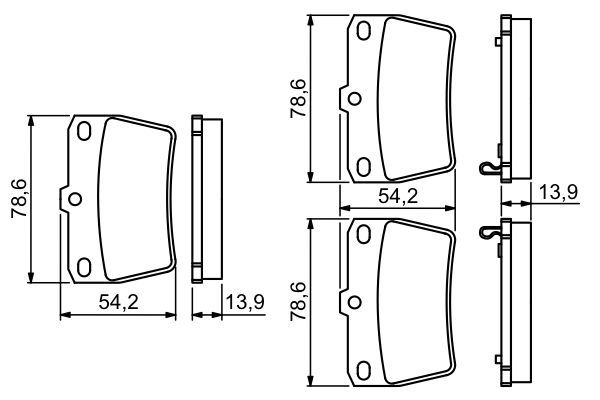 BOSCH 0986494350 Brake Pad Set For Disc Rear 13.9mm Thickness Fits Toyota RAV4