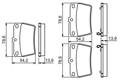 BOSCH 0986494350 Brake Pad Set For Disc Rear 13.9mm Thickness Fits Toyota RAV4