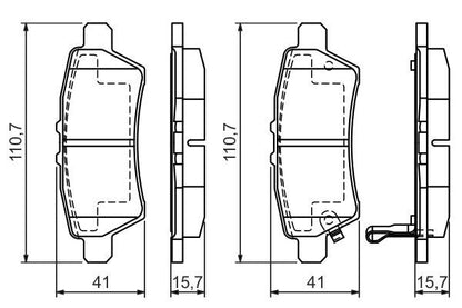 BOSCH 0986494369 Brake Pad Set For Disc Brake Rear Fits Nissan Pathfinder