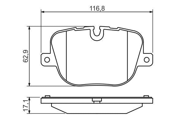 BOSCH 0986494409 Brake Pad Set For Disc Rear 17.1mm Thickness Fits Land Rover