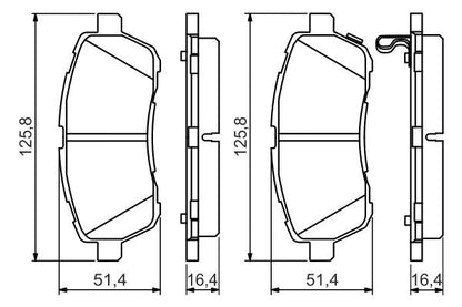 BOSCH 0986494574 Brake Pad Set For Disc Brake Front Fits Daihatsu Materia Sirion