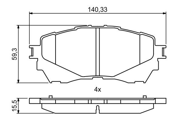 BOSCH 0986494793 Brake Pad Set For Disc Front 15.5mm Thickness Fits Mazda Mazda6