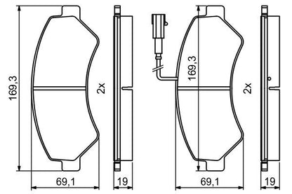 BOSCH 0986494799 Brake Pad Set For Disc Brake Front Fits Citroën Fiat Peugeot