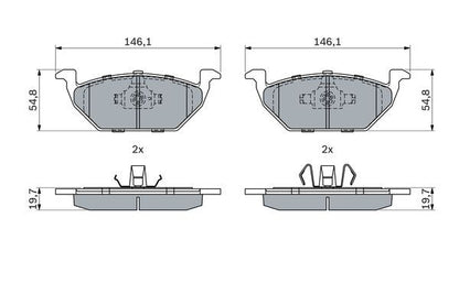 BOSCH 0986494925 Brake Pad Set For Disc Brake Front Fits Audi Seat Skoda VW