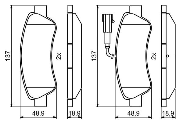 BOSCH 0986494994 Brake Pad Set For Disc Brake Rear Fits Citroën Fiat Peugeot