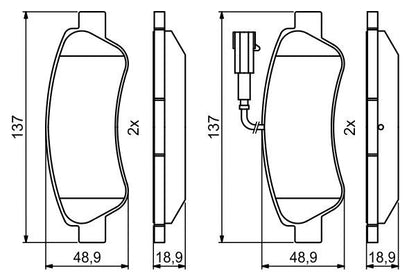 BOSCH 0986494994 Brake Pad Set For Disc Brake Rear Fits Citroën Fiat Peugeot