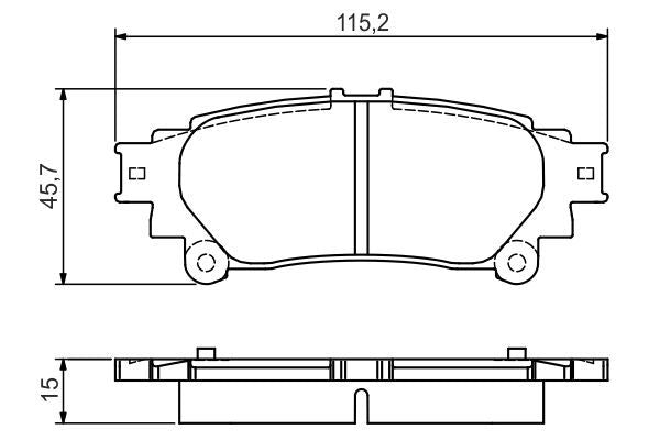 BOSCH 0986495174 Brake Pad Set For Disc Rear 15.2mm Thickness Fits Lexus Toyota