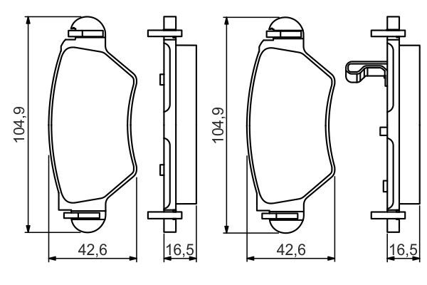 BOSCH 0986495250 Brake Pad Set For Disc Rear 16.5mm Thickness Fits Opel Vauxhall