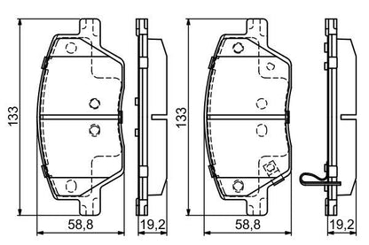 BOSCH 0986495392 Brake Pad Set For Disc Front 19.2mm Thickness Fits Fiat Tipo