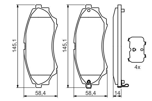 BOSCH 0986494323 Brake Pad Set For Disc Brake Front Fits Mazda B-Series BT-50