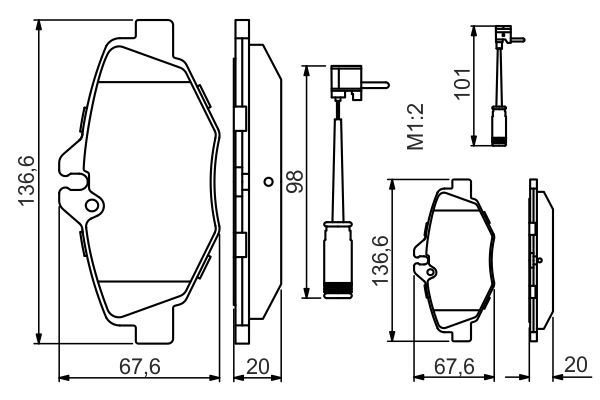 BOSCH 0986494285 Brake Pad Set For Disc Brake Front Fits Mercedes-Benz E-Class