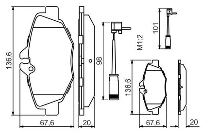 BOSCH 0986494285 Brake Pad Set For Disc Brake Front Fits Mercedes-Benz E-Class