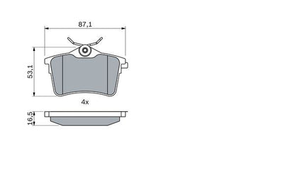BOSCH 0986494304 Brake Pad Set For Disc Brake Rear Fits Citroën Peugeot