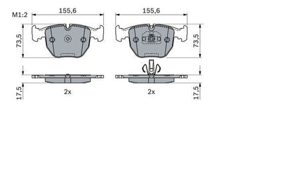 BOSCH 0986494918 Brake Pad Set For Disc Rear 17.5mm Thickness Fits Ghost Wraith