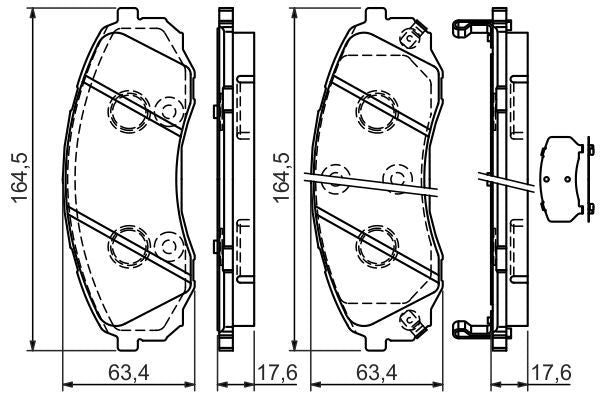 BOSCH 0986494377 Brake Pad Set For Disc Brake Front Fits iLoad Kia Sedona