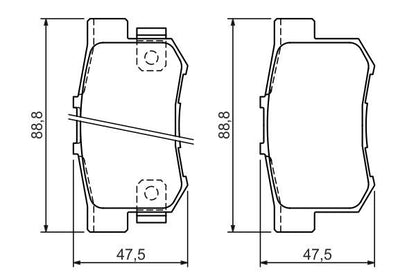 BOSCH 0986494358 Brake Pad Set For Disc Rear 15.5mm Thickness Fits Fiat Honda