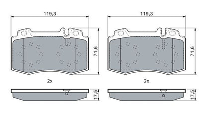 BOSCH 0986494576 Brake Pad Set For Disc Front 17.5mm Thickness For Mercedes-Benz