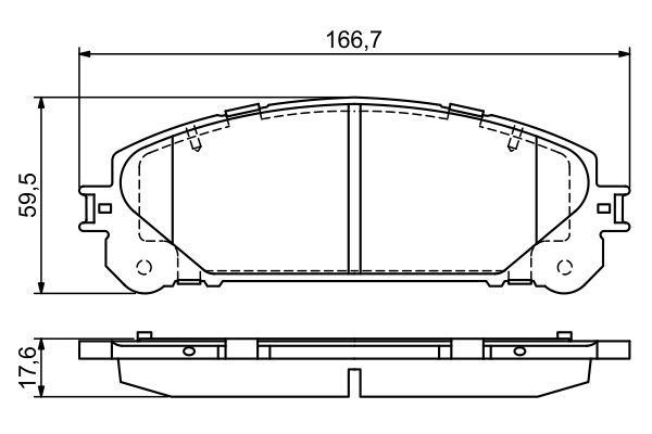 BOSCH 0986494686 Brake Pad Set For Disc Front 17.5mm Thickness Fits Lexus Toyota