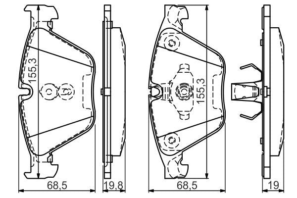BOSCH 0986494549 Brake Pad Set For Disc Brake Front Fits BMW 5 Series 6 Series