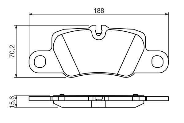 BOSCH 0986494431 Brake Pad Set For Disc Brake Rear Fits Porsche 911 Panamera
