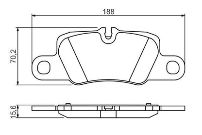 BOSCH 0986494431 Brake Pad Set For Disc Brake Rear Fits Porsche 911 Panamera