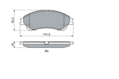 BOSCH 0986494936 Brake Pads Front 16mm Thickness Fits Suzuki SX4 S-CROSS Vitara