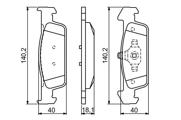 BOSCH 0986494697 Brake Pad Set For Disc Front 17.7mm Thickness For Dacia Renault