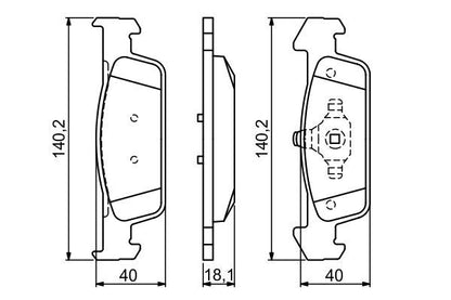 BOSCH 0986494697 Brake Pad Set For Disc Front 17.7mm Thickness For Dacia Renault